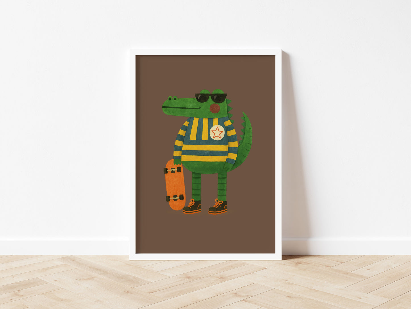 Cool Crocodile Skateboard Wall Art Print - 2 colours