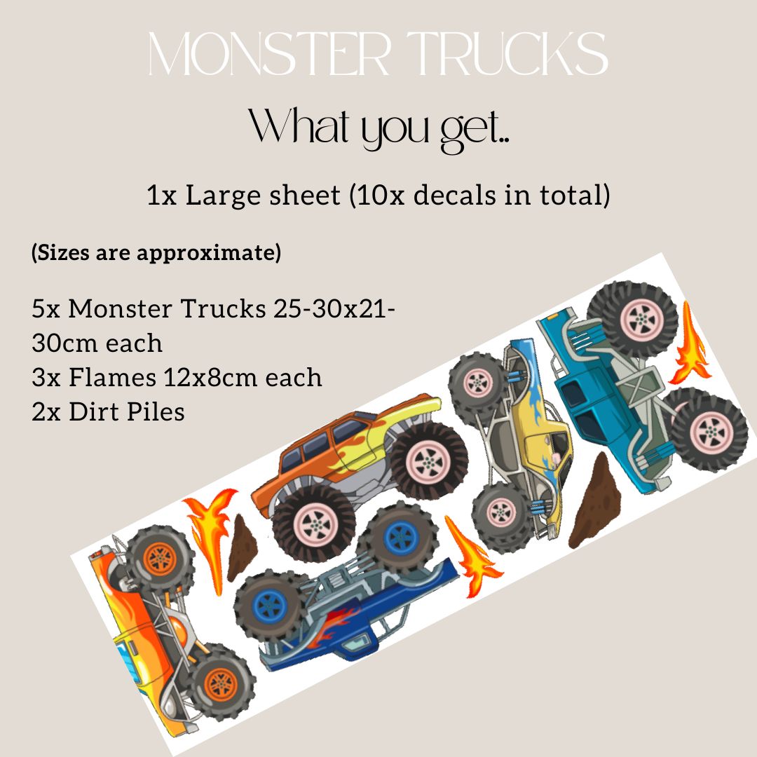 Monster Truck Wall Decals