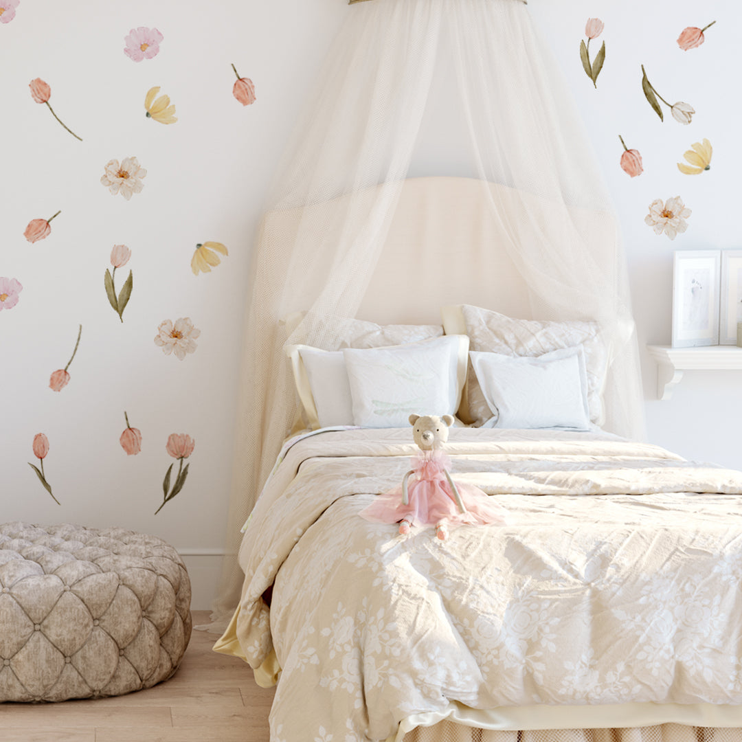 Dainty Delicate Flowers Wall Decals