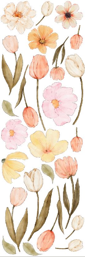 Dainty Delicate Flowers Wall Decals