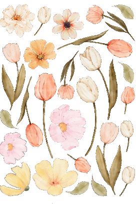 Dainty Delicate Flowers Wall Decals