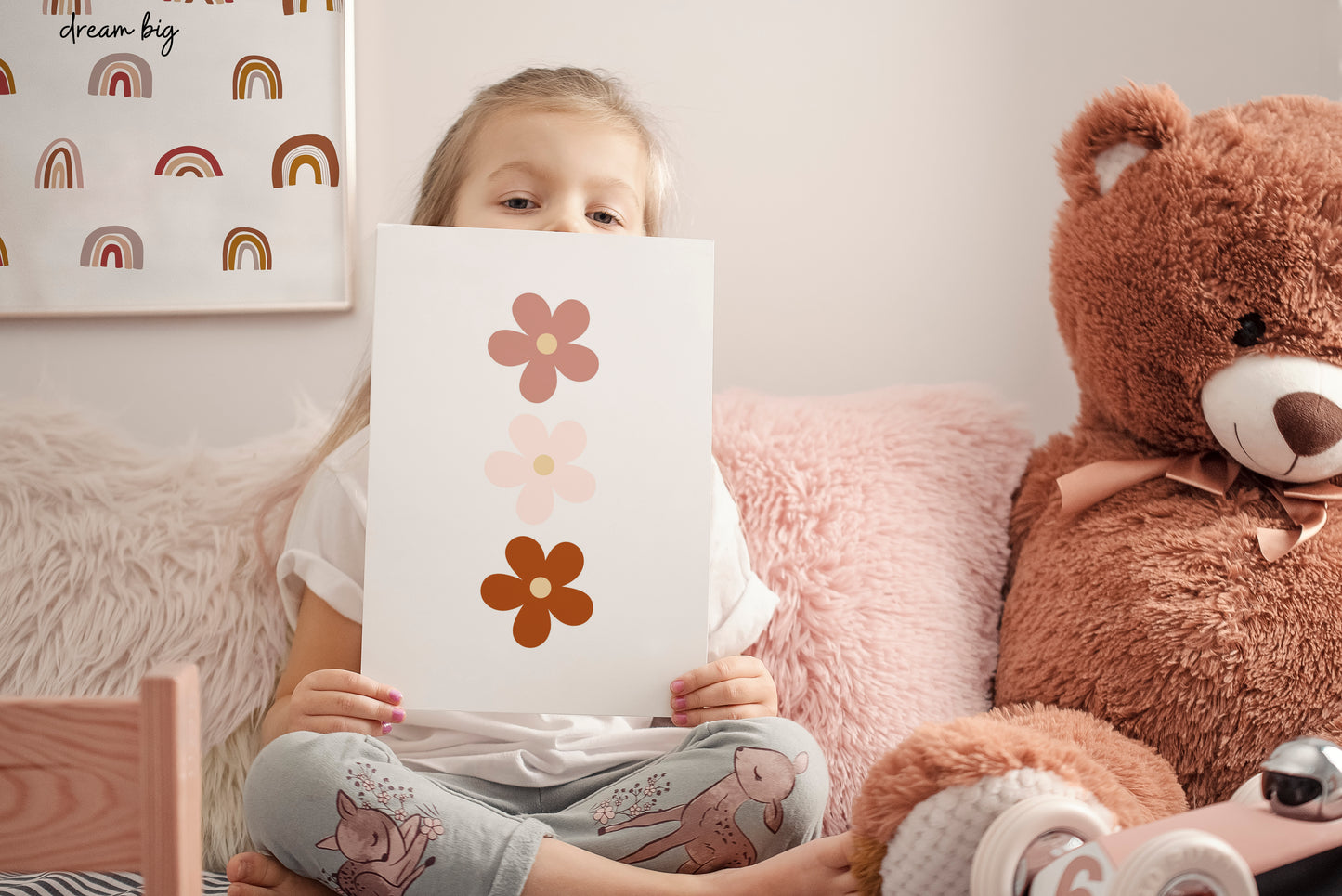 Three Daisies Desert Rose- Digital & Physical Print