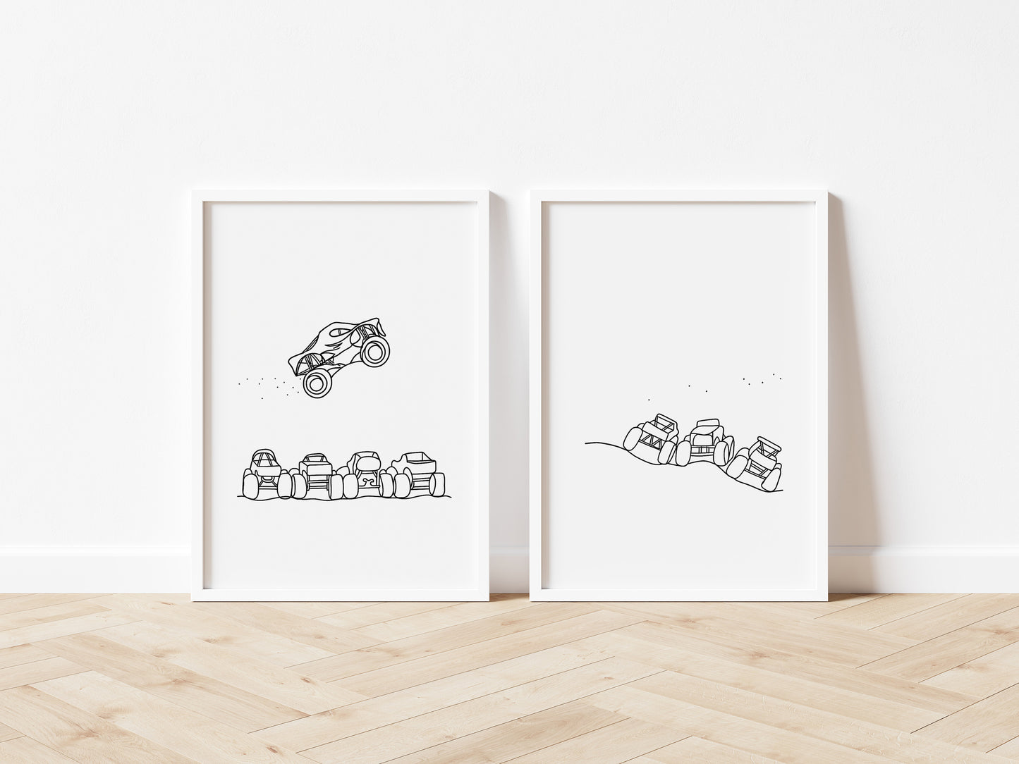 Monster Truck Over Ramp Wall Print