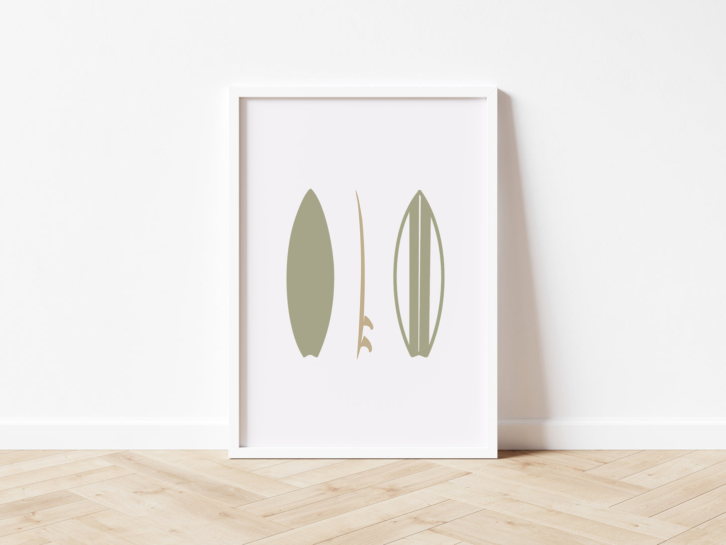 Surfboard Beach Vibes Wall Print – 3 Colours