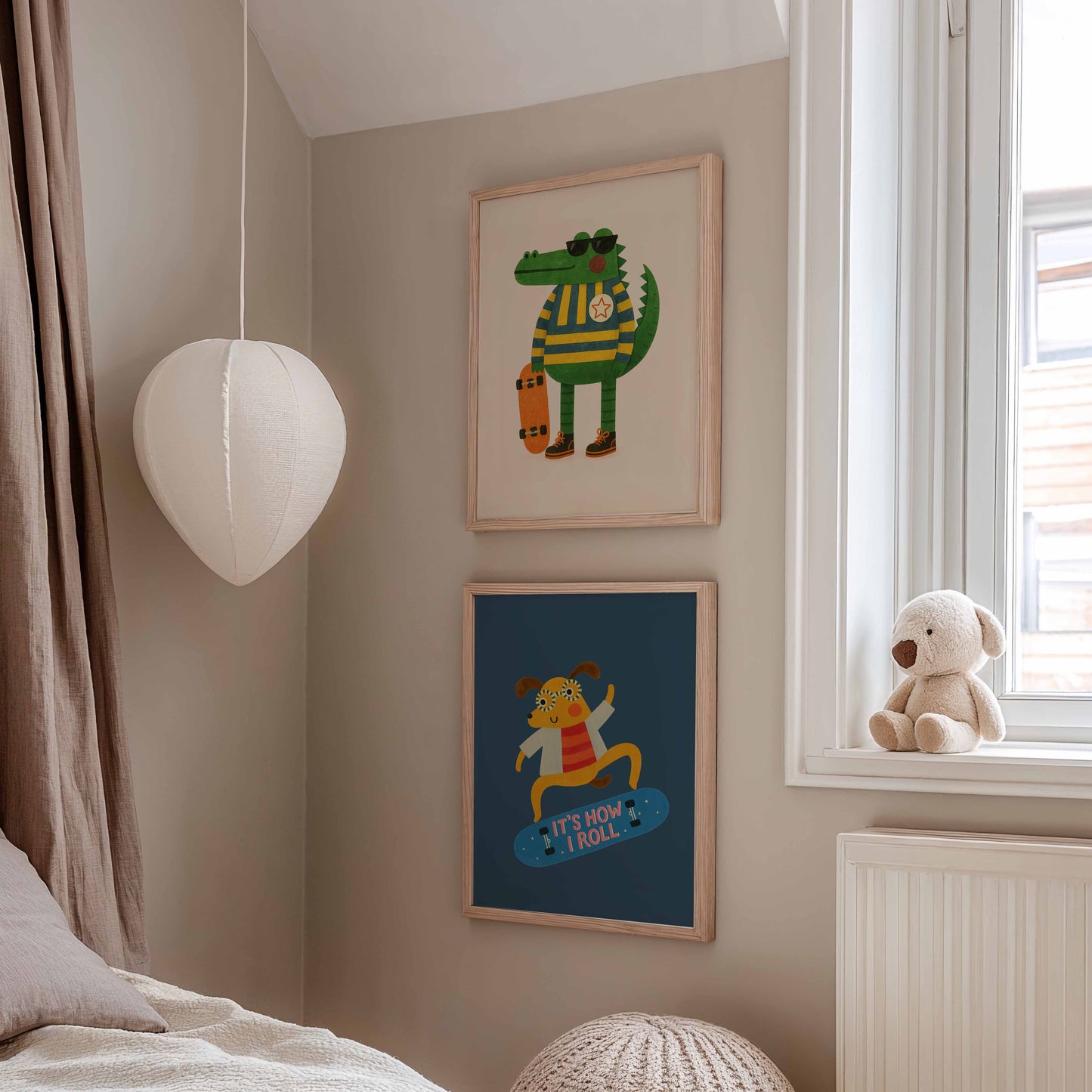 Cool Crocodile Skateboard Wall Art Print - 2 colours