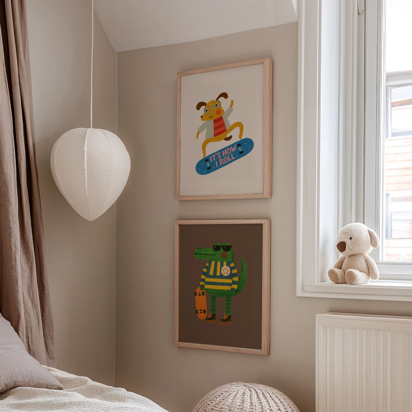 Cool Crocodile Skateboard Wall Art Print - 2 colours