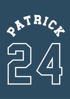 Personalised Name and Number Jersey Style 6 colours - Digital & Physical Print