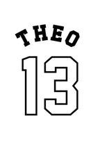 Personalised Name and Number Jersey Style 6 colours - Digital & Physical Print