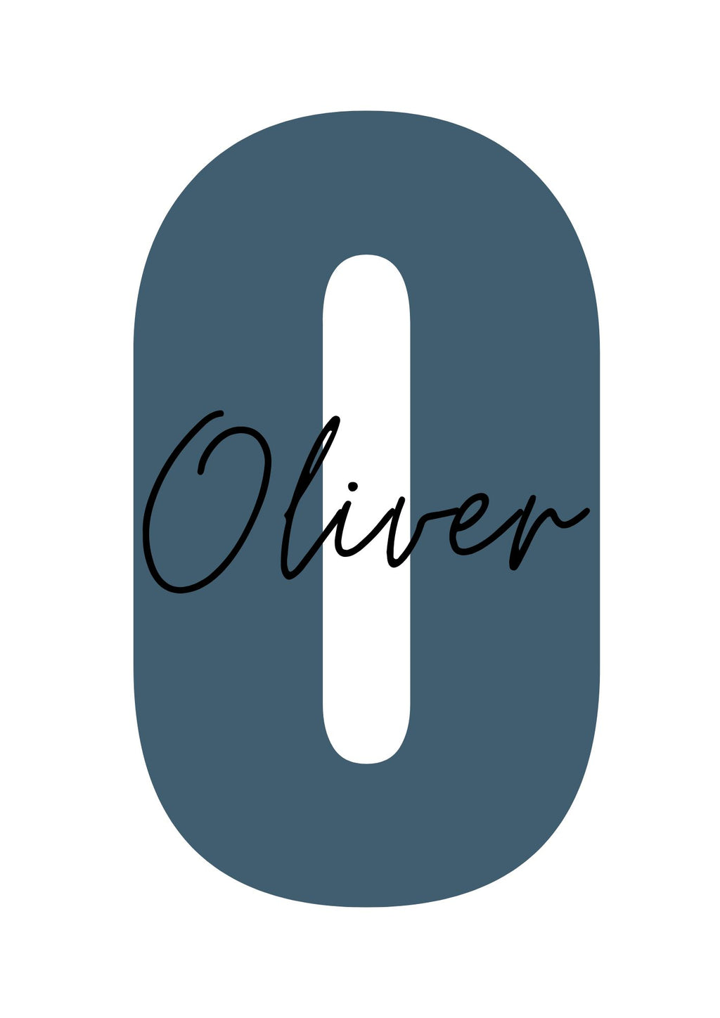 Personalised Initial Name Navy Blue - Digital & Physical Print