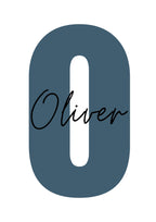 Personalised Initial Name Navy Blue - Digital & Physical Print