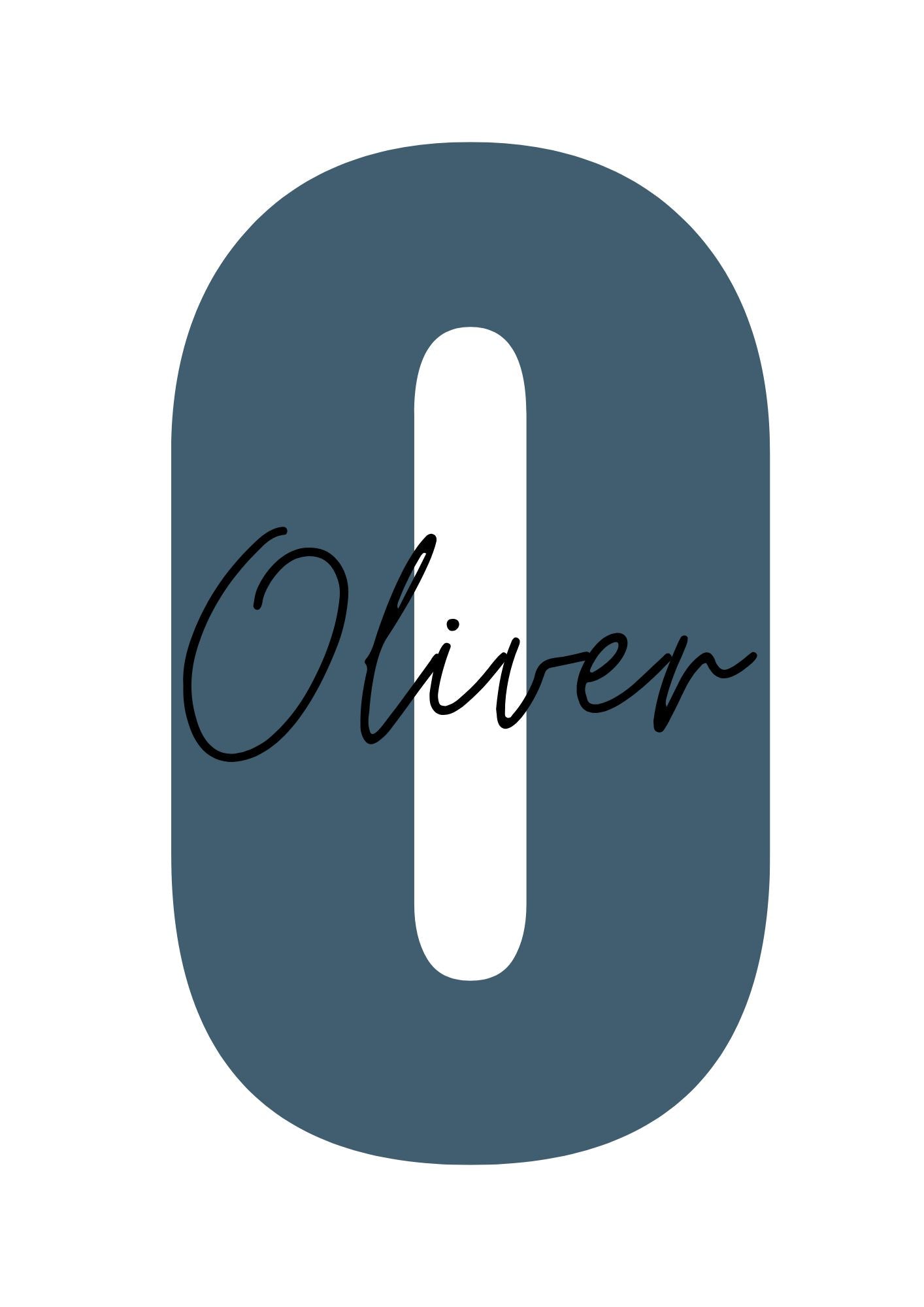 Personalised Initial Name Navy Blue - Digital & Physical Print