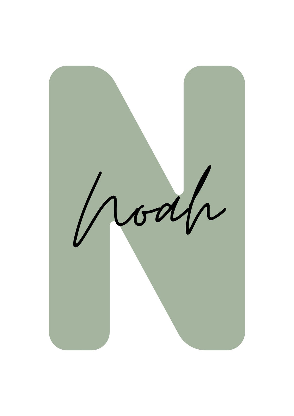 Personalised Initial Name Green - Digital & Physical Print