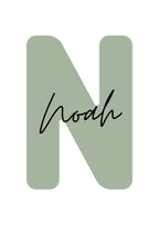 Personalised Initial Name Green - Digital & Physical Print