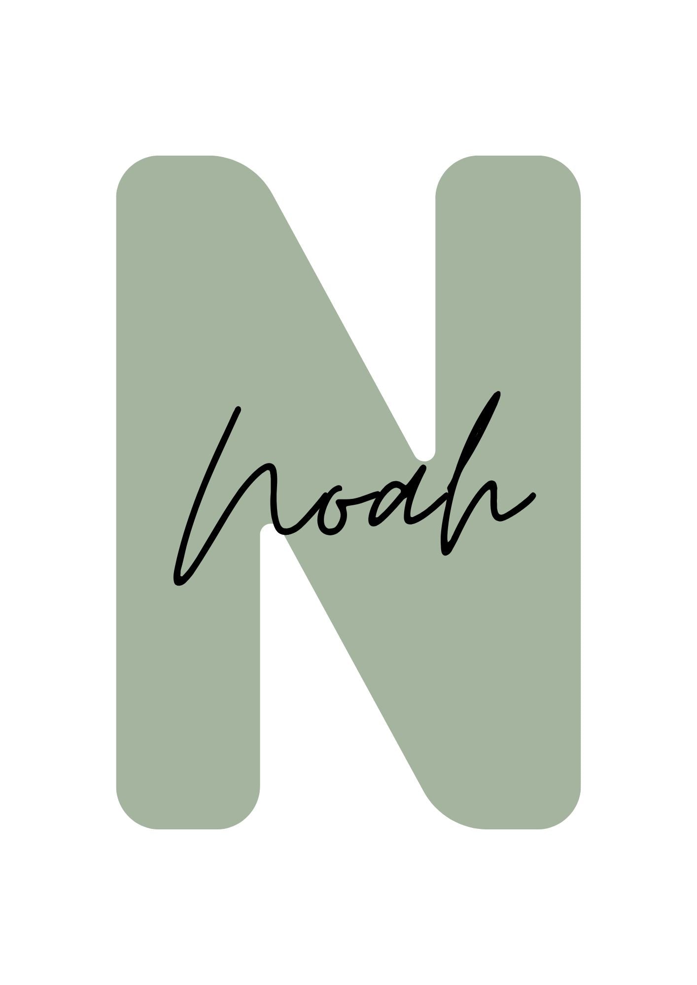 Personalised Initial Name Green - Digital & Physical Print