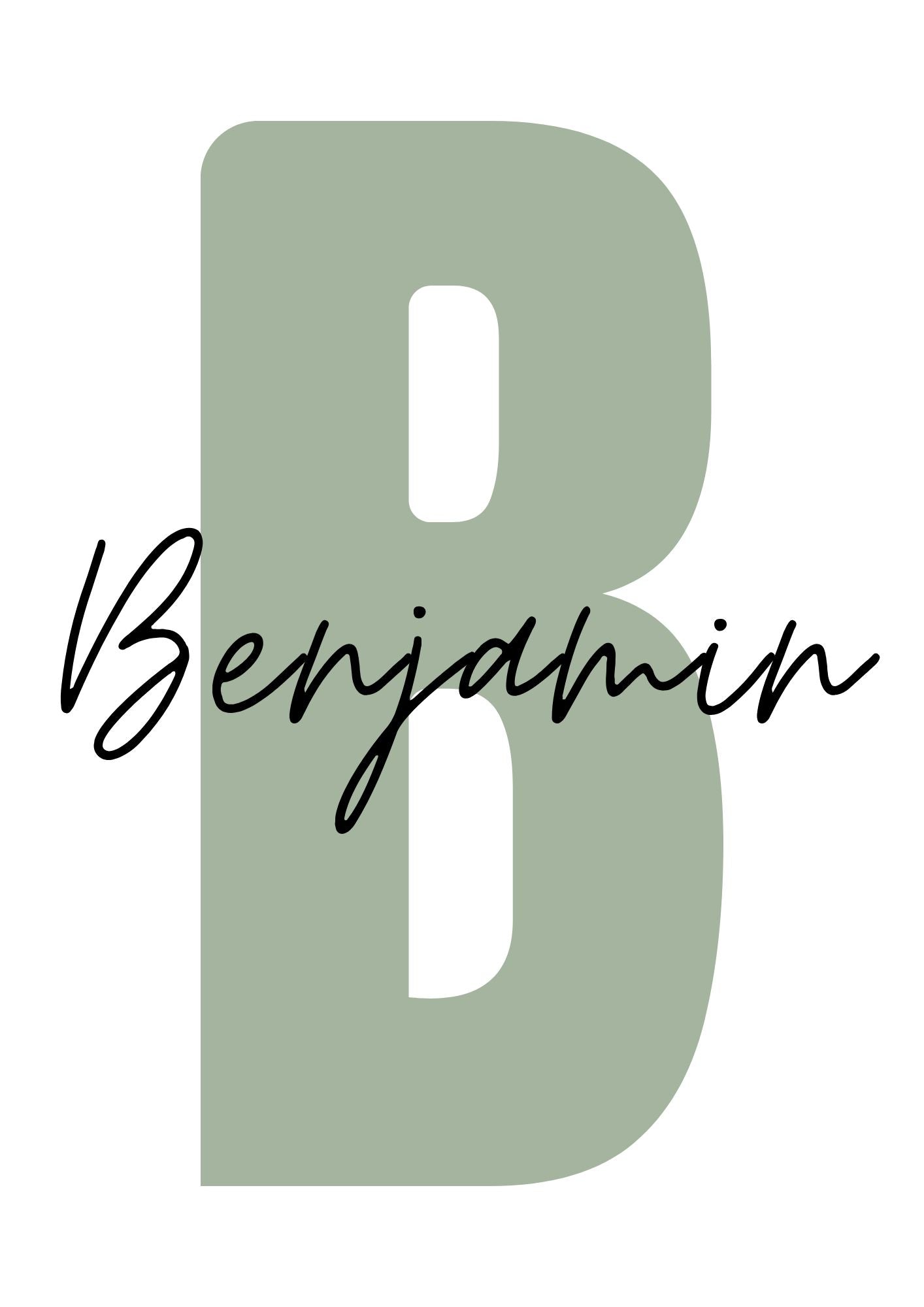 Personalised Initial Name Green - Digital & Physical Print