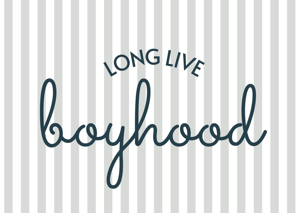 Long Live Boyhood striped blue teal landscape - Digital & Physical Print