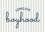Long Live Boyhood striped blue teal landscape - Digital & Physical Print