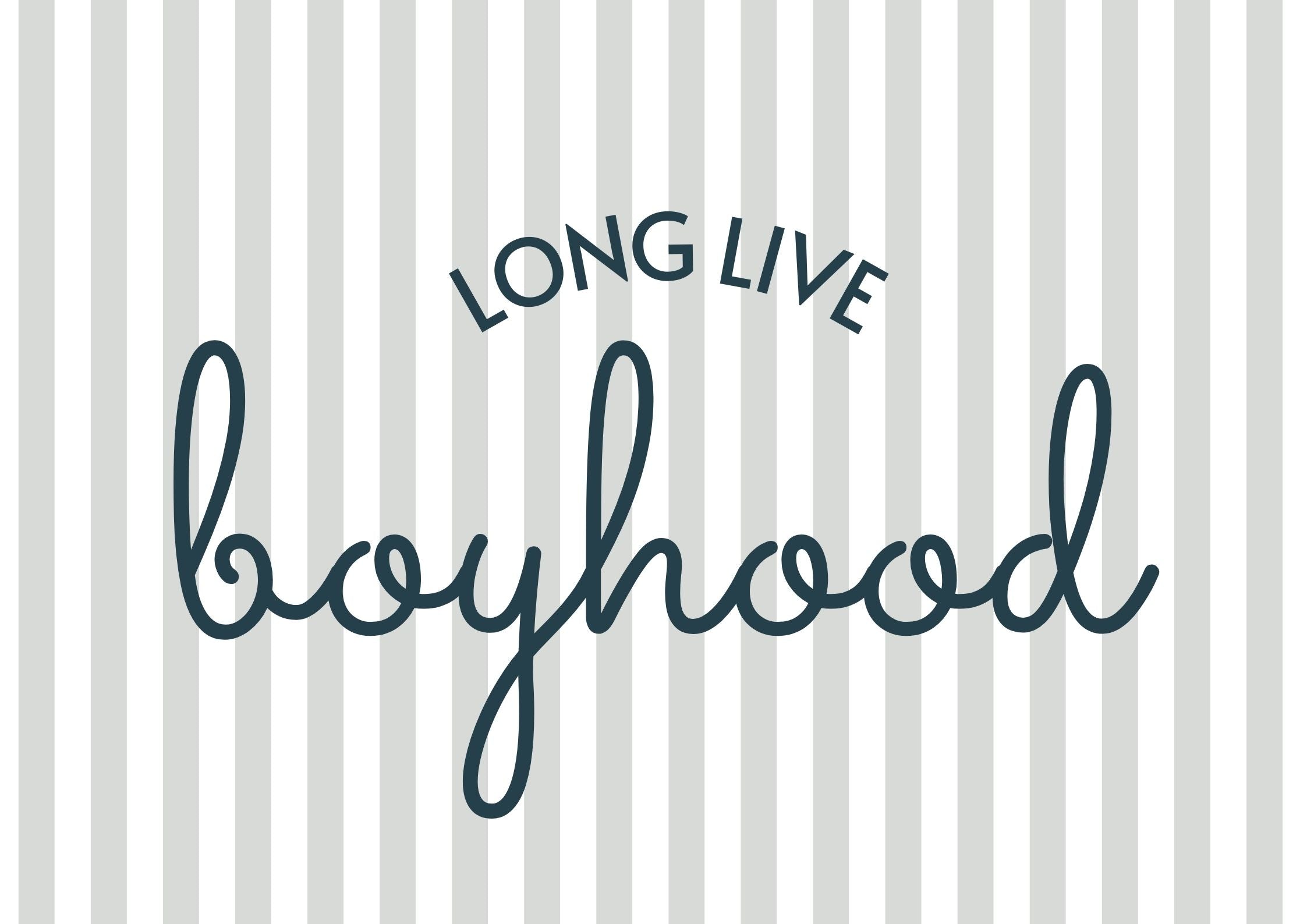 Long Live Boyhood striped blue teal landscape - Digital & Physical Print