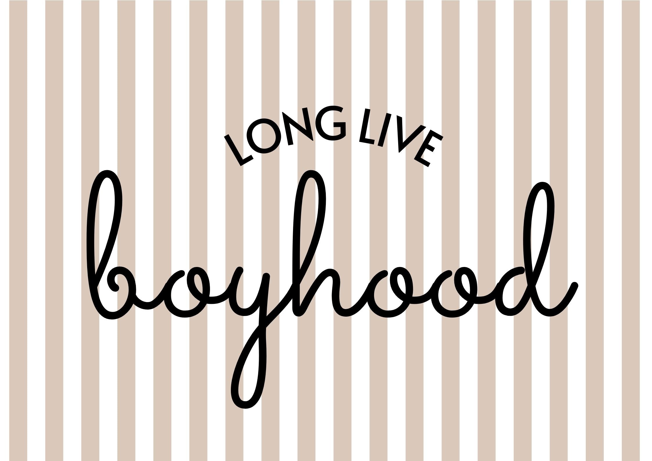 Long Live Boyhood striped beige black landscape - Digital & Physical Print