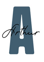 Personalised Initial Name Navy Blue - Digital & Physical Print