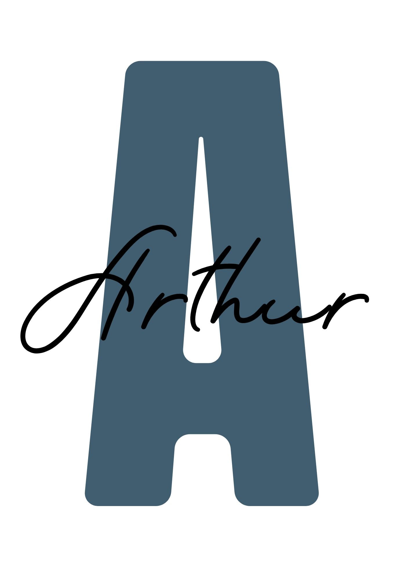 Personalised Initial Name Navy Blue - Digital & Physical Print
