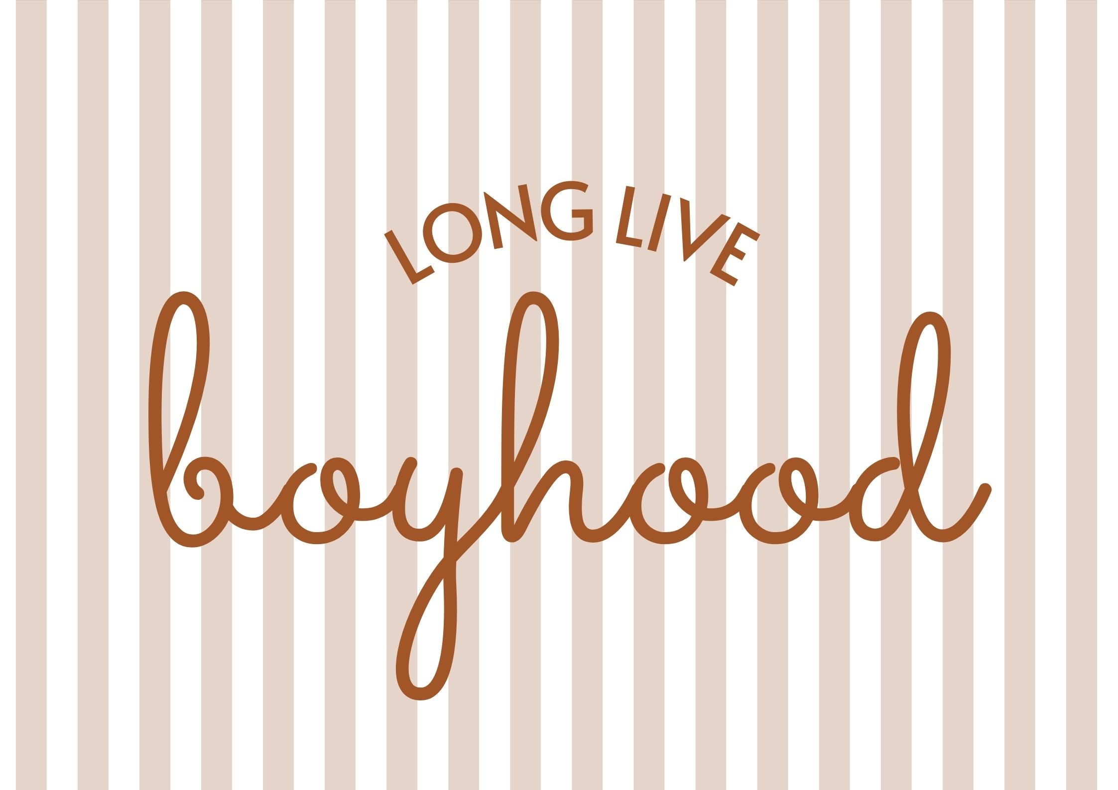 Long Live Boyhood striped chestnut brown landscape - Digital & Physical Print