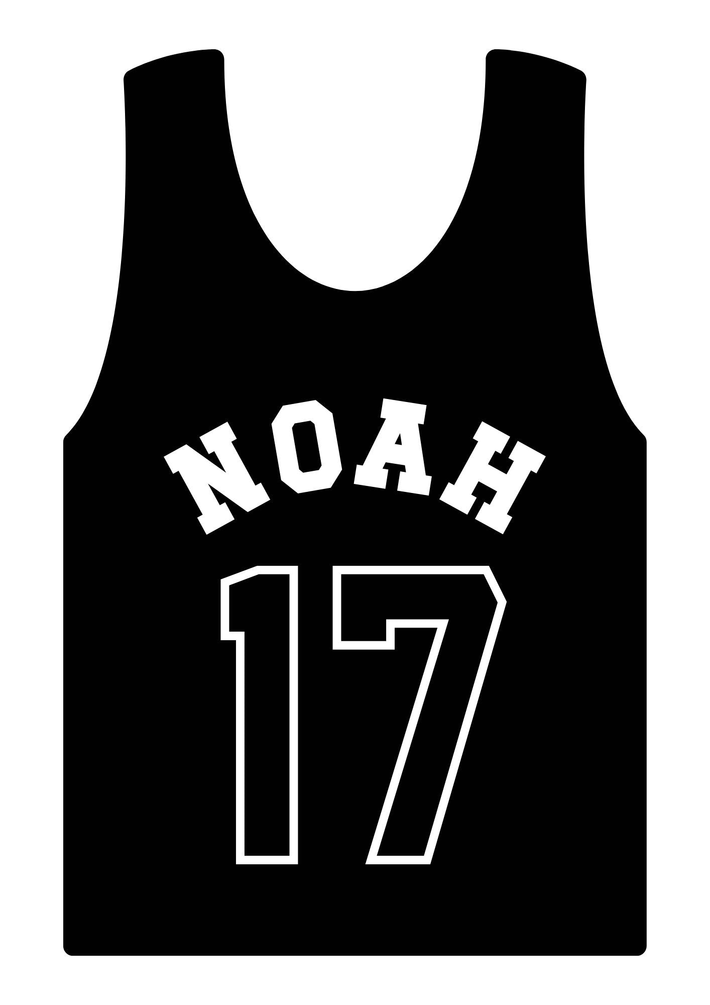 Personalised Name Sports Basketball Jersey Black - Digital & Physical Print
