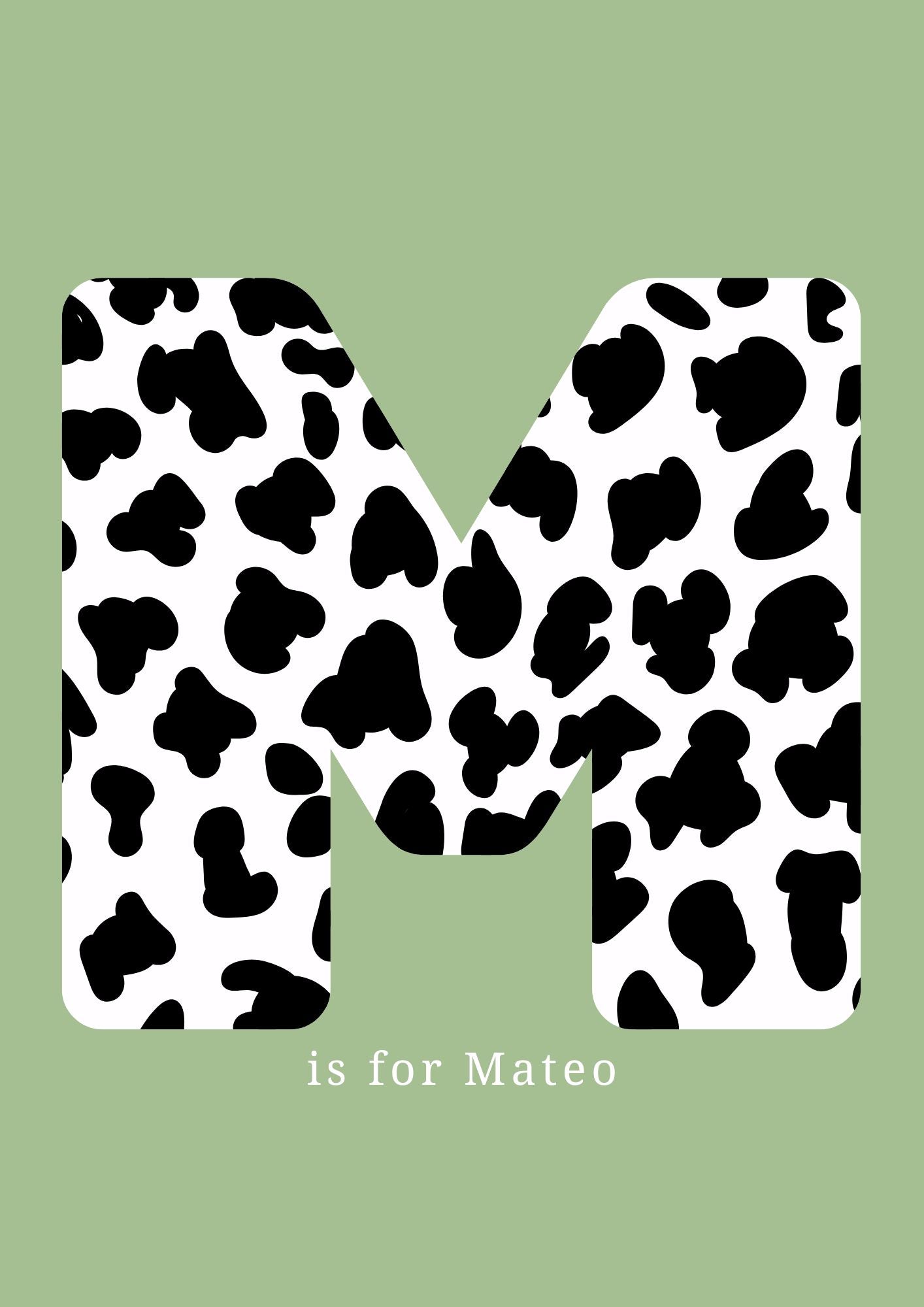 Personalised Initial Name Green- Digital & Physical Print