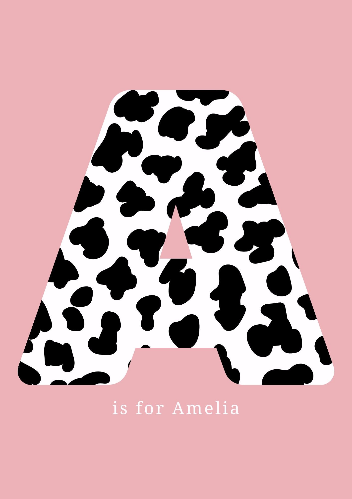 Personalised Initial Name Pink- Digital & Physical Print