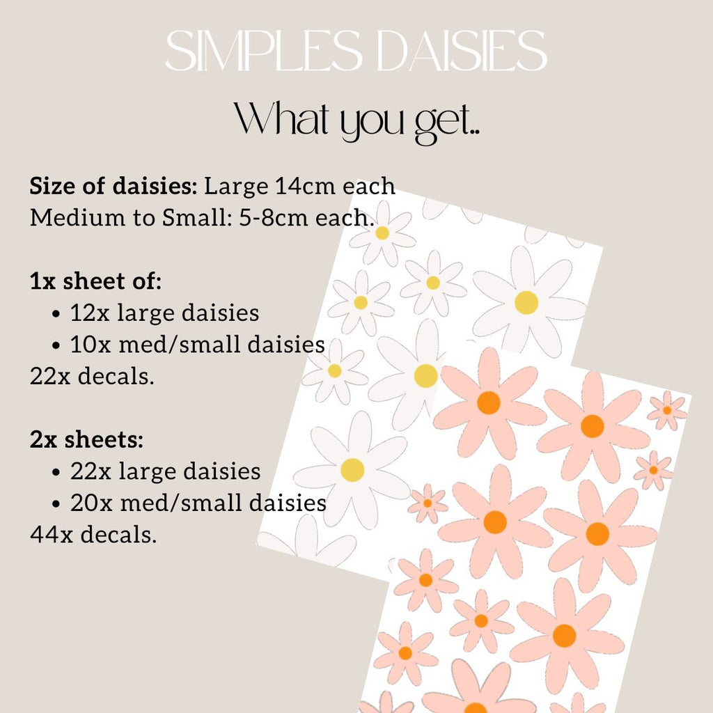 Simple Daisies Wall Decals