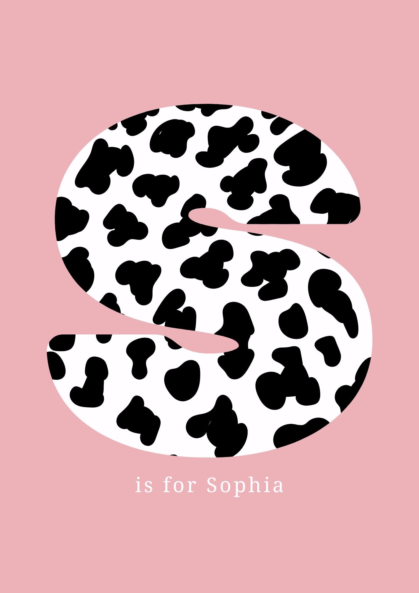 Personalised Initial Name Pink- Digital & Physical Print