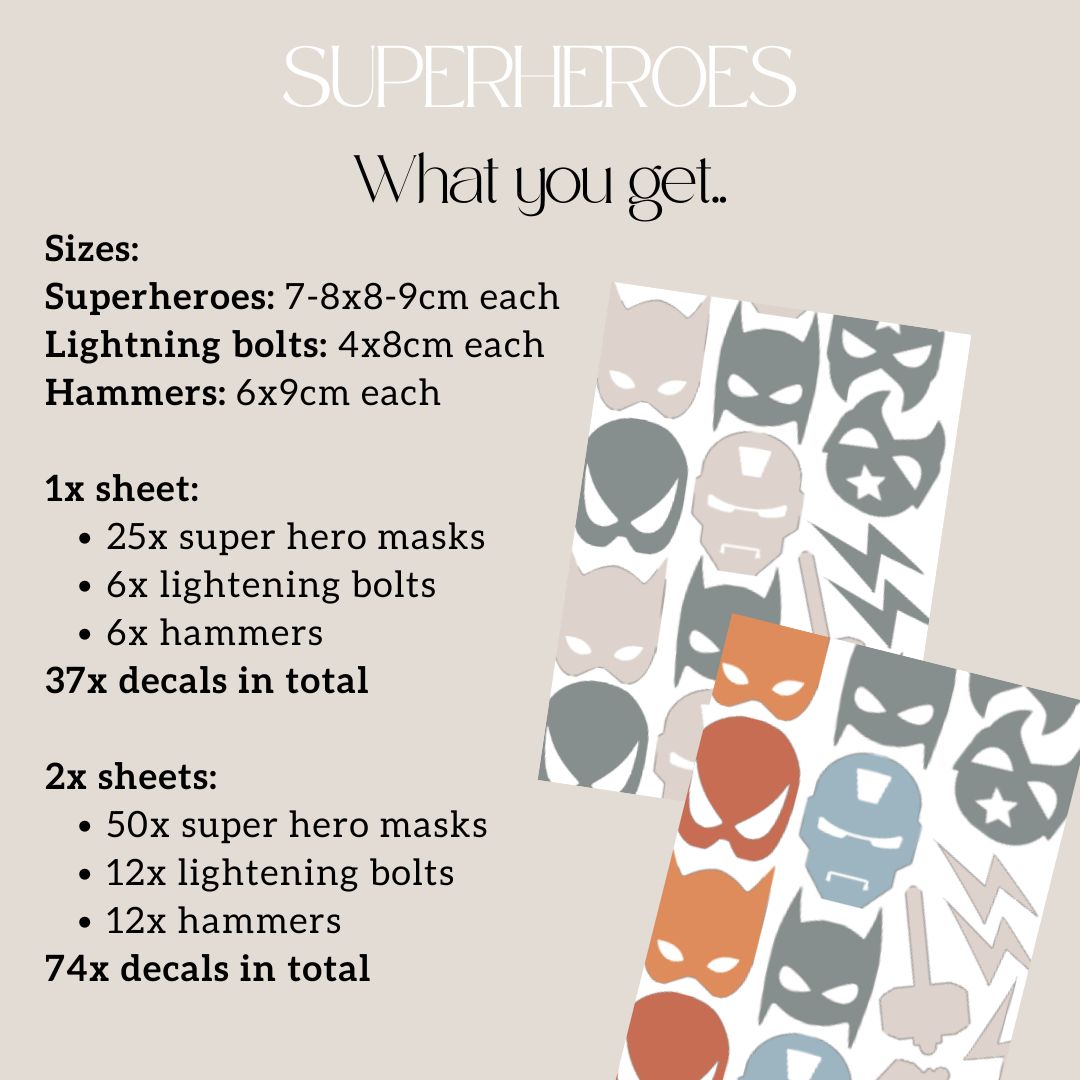 Superhero Mask Wall Decals