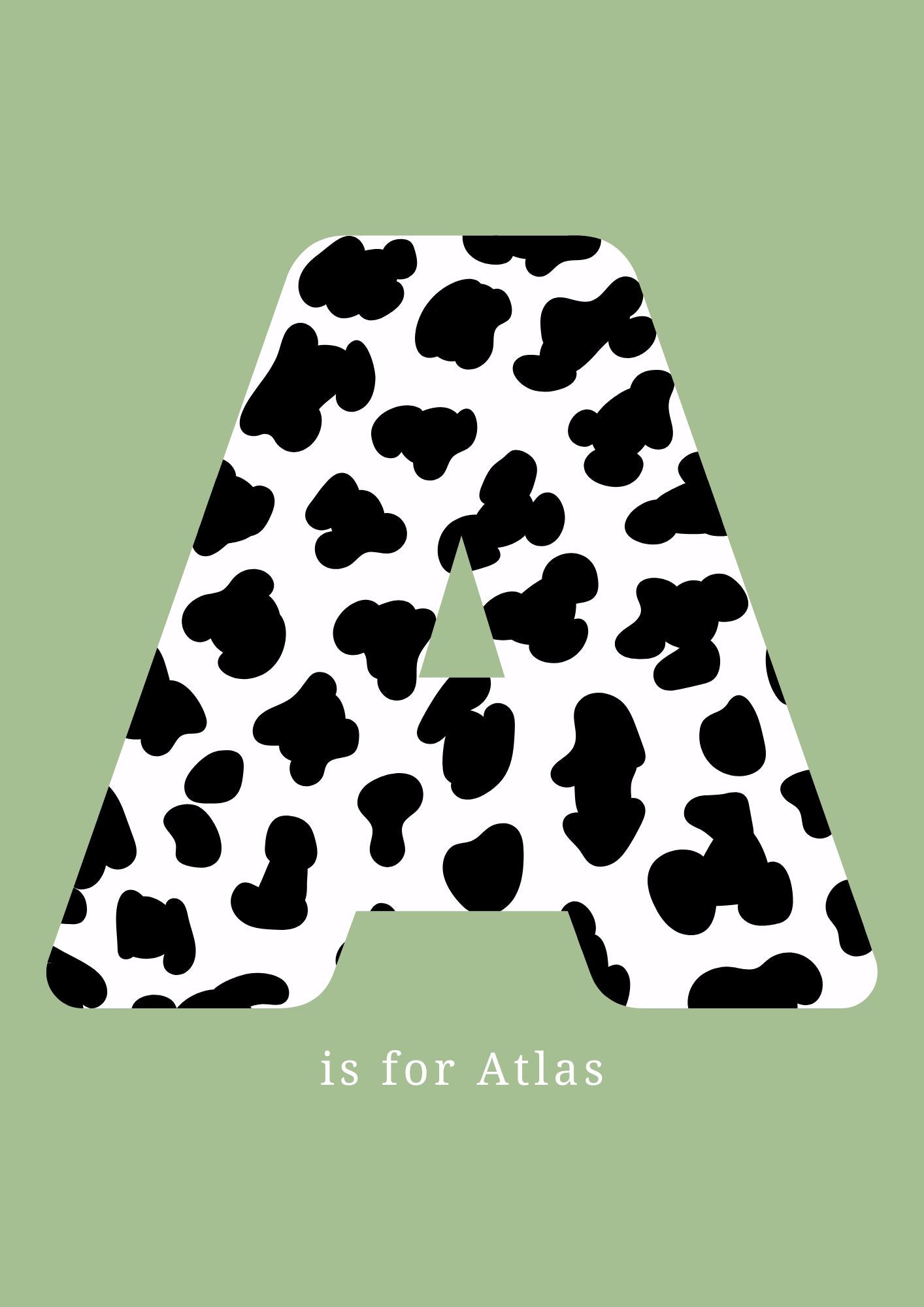 Personalised Initial Name Green- Digital & Physical Print