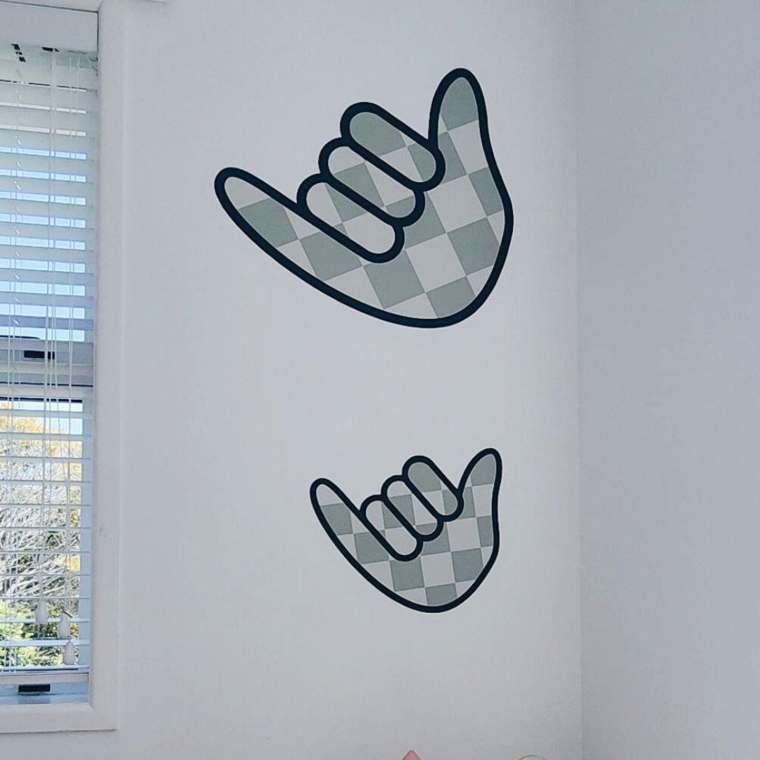 Gingham Shaka Wall Decals