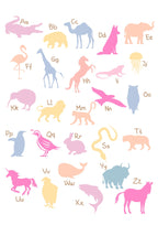 ABC Alphabet Animals Pinks-  Digital & Physical Print
