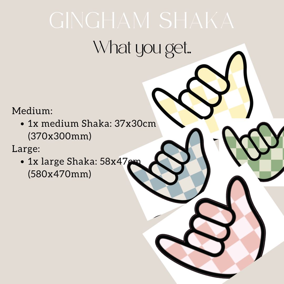 Gingham Shaka Wall Decals