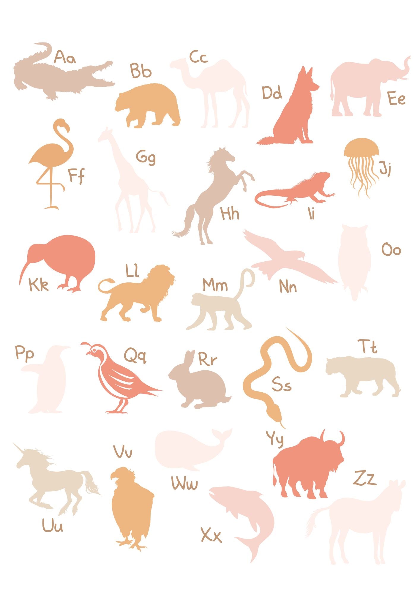 ABC Alphabet Animals Earth-  Digital & Physical Print