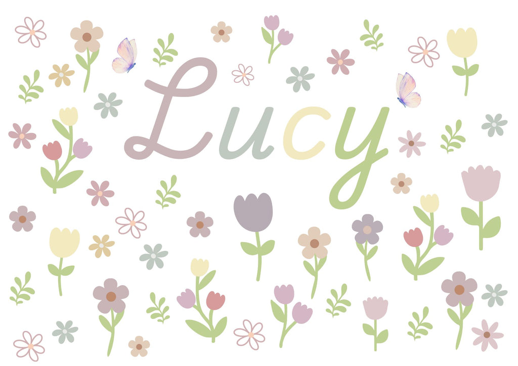 Personalised Name Tulip Flowers - Digital & Physical Print
