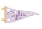 Personalised Name Daisy Pennant Flag Lilac - Digital & Physical Print