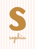 Personalised Name Soft Pink Striped - Digital & Physical Print