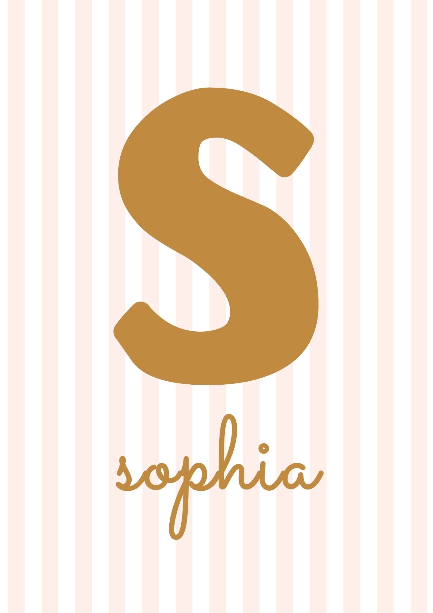 Personalised Name Soft Pink Striped - Digital & Physical Print