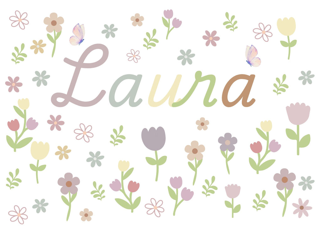 Personalised Name Tulip Flowers - Digital & Physical Print