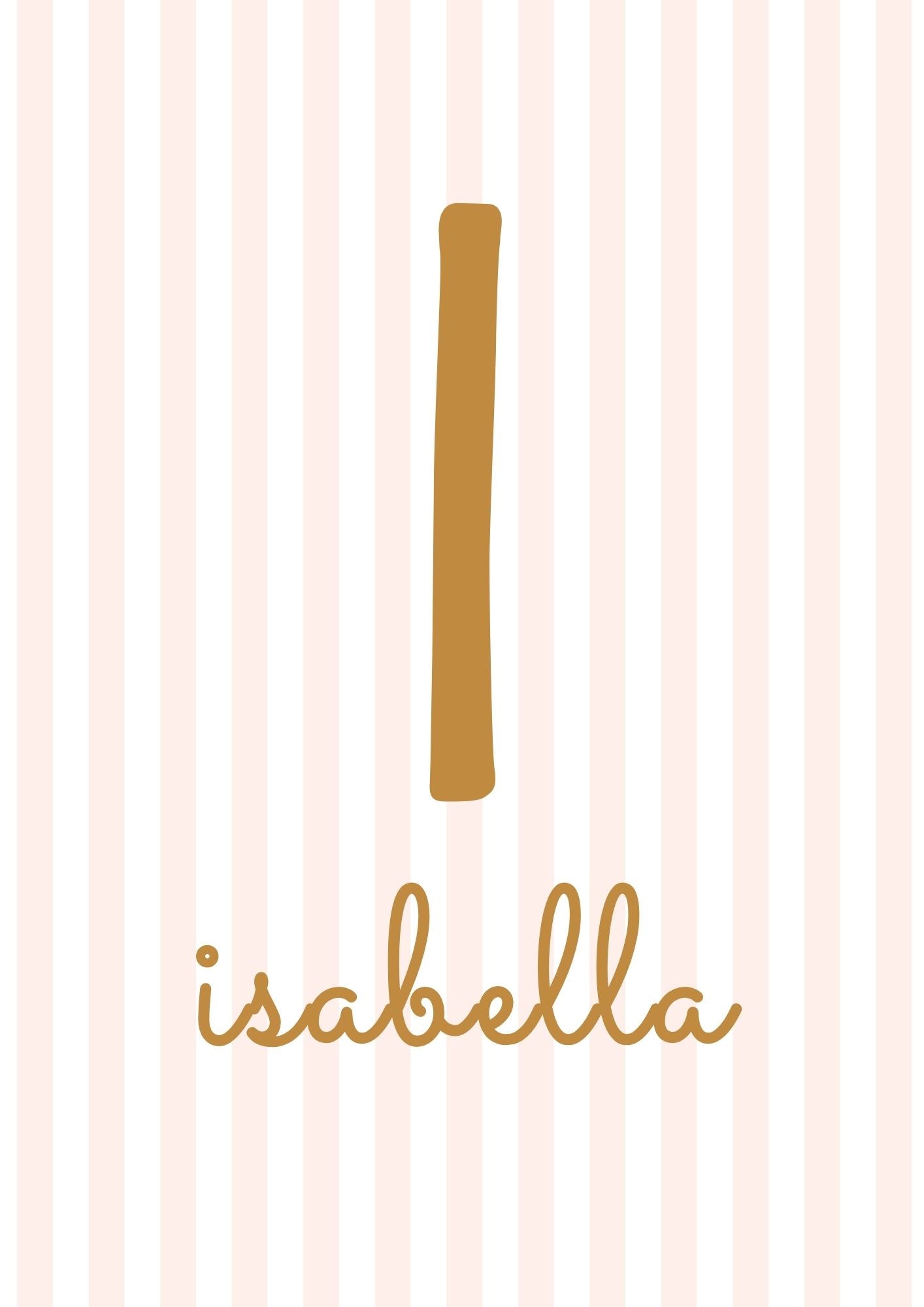 Personalised Name Soft Pink Striped - Digital & Physical Print
