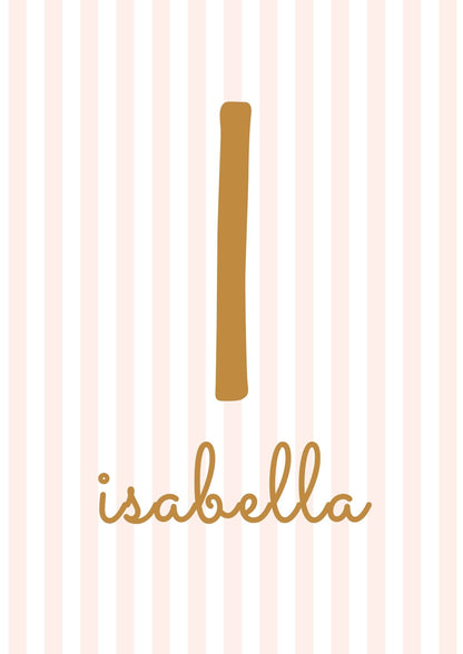 Personalised Name Soft Pink Striped - Digital & Physical Print