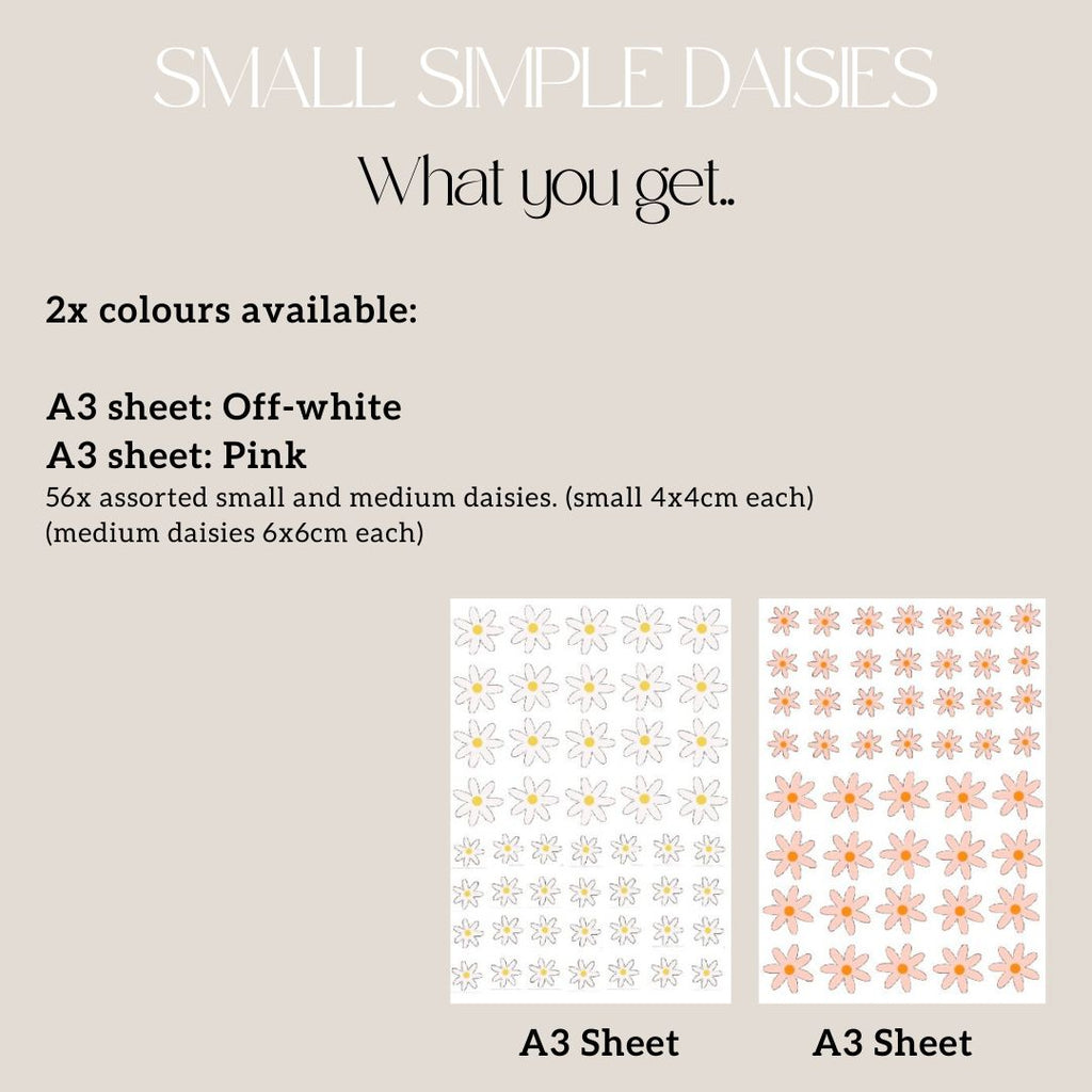 Small Simple Daisies Wall Decals