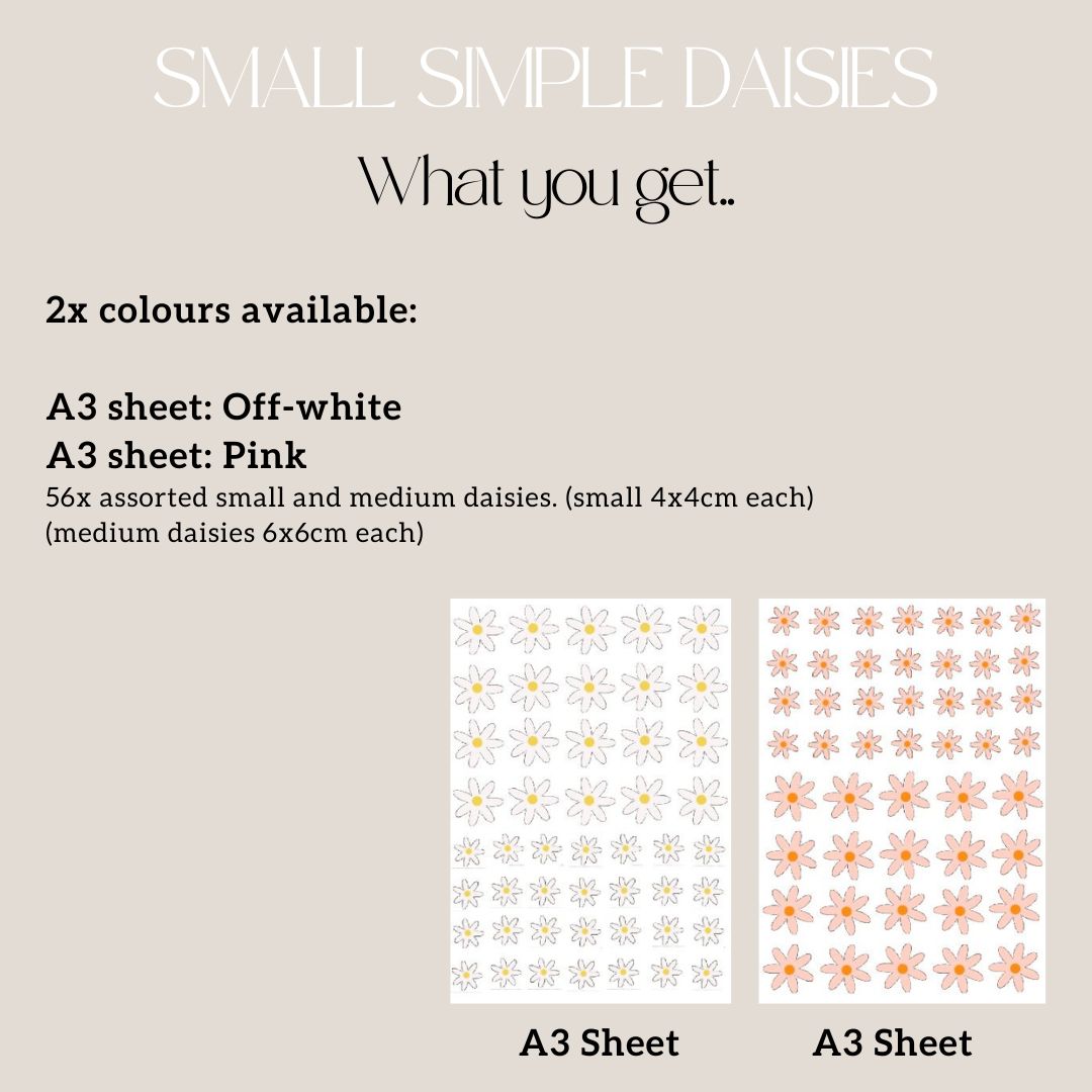 Small Simple Daisies Wall Decals