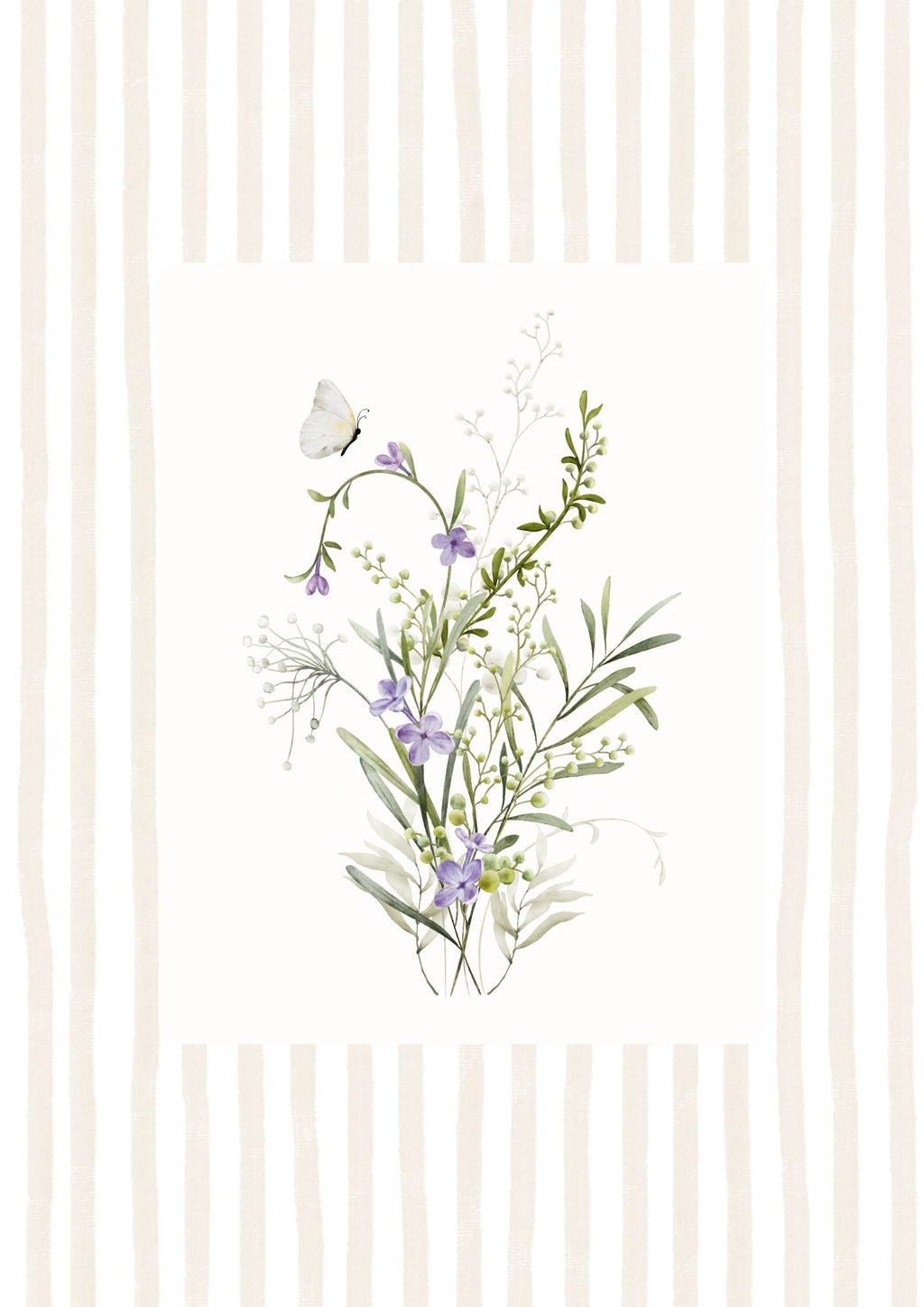 Butterfly Lilac Botanical Print - Digital & Physical Print