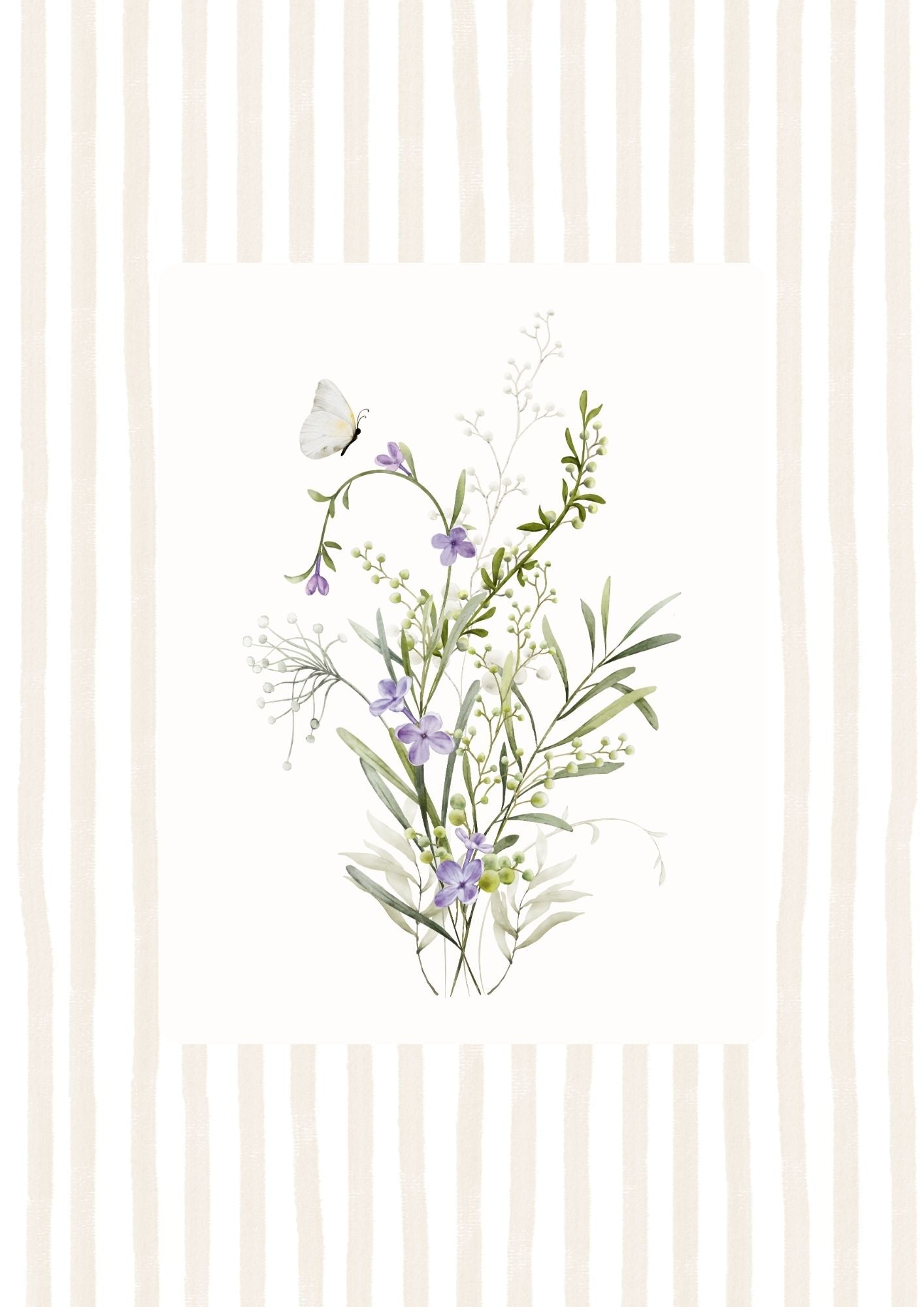 Butterfly Lilac Botanical Print - Digital & Physical Print