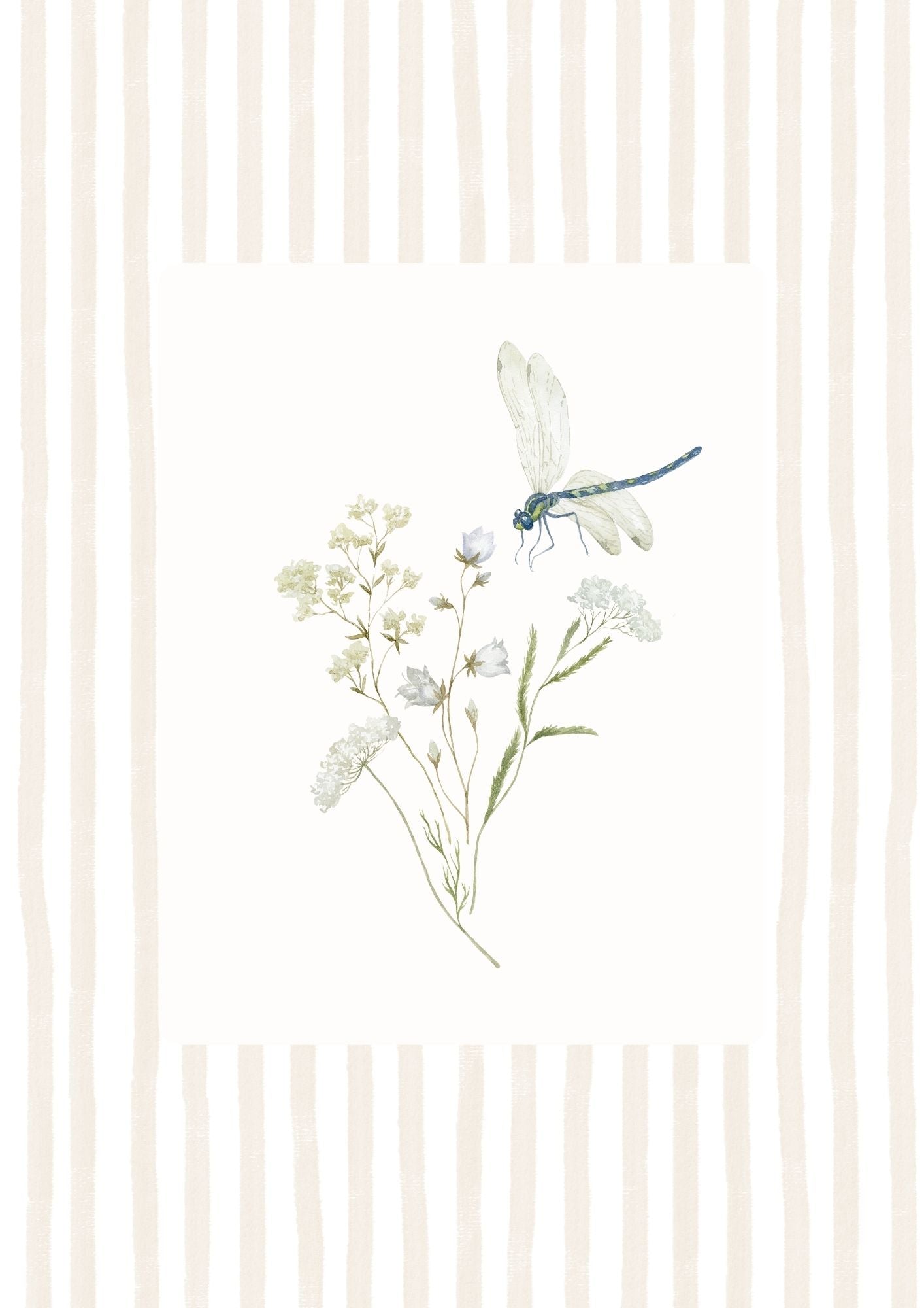 Dragonfly & Botanical Print - Digital & Physical Print