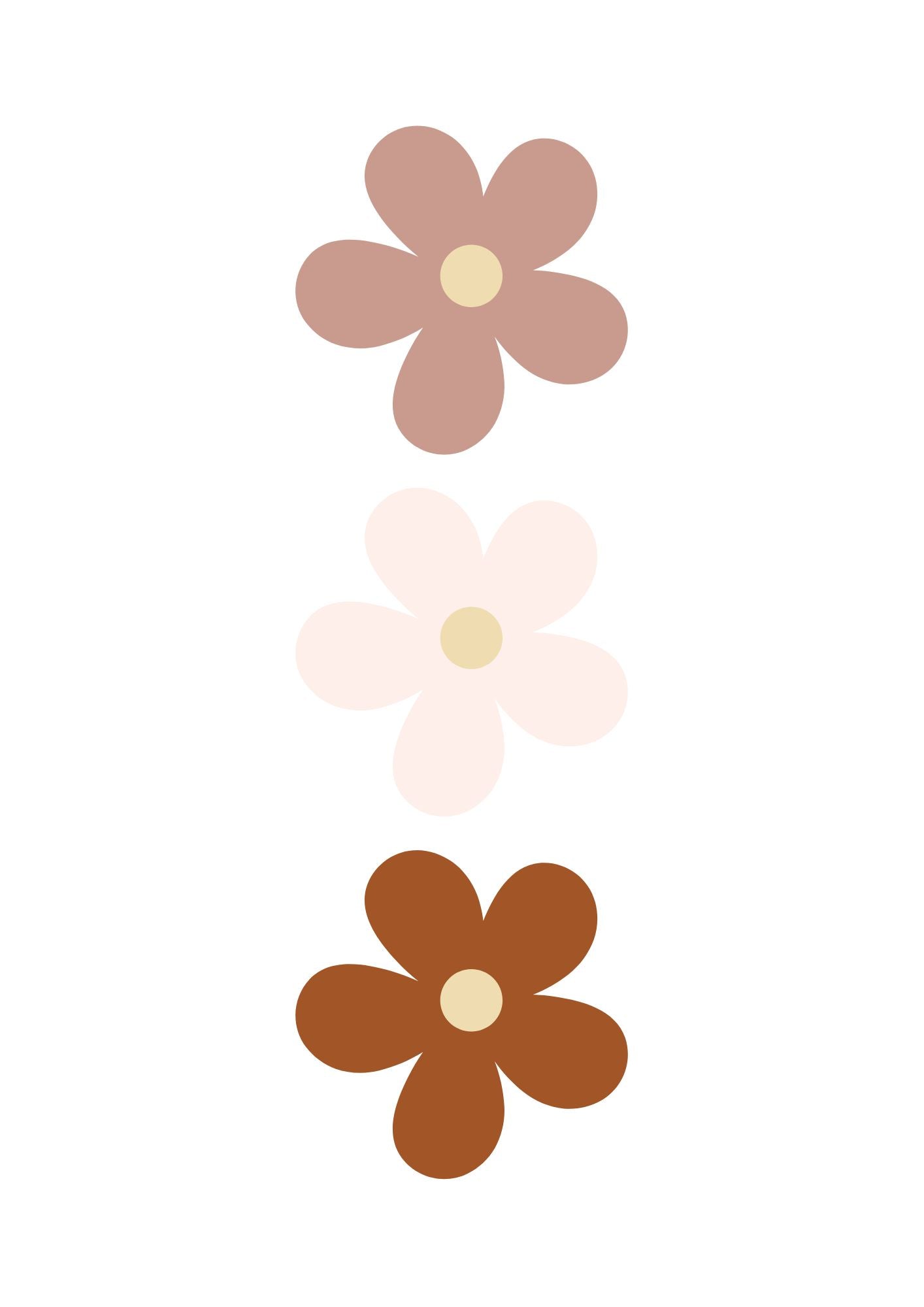 Three Daisies Desert Rose- Digital & Physical Print